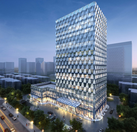 青島金融中心-天華五所建筑外立面3D效果圖